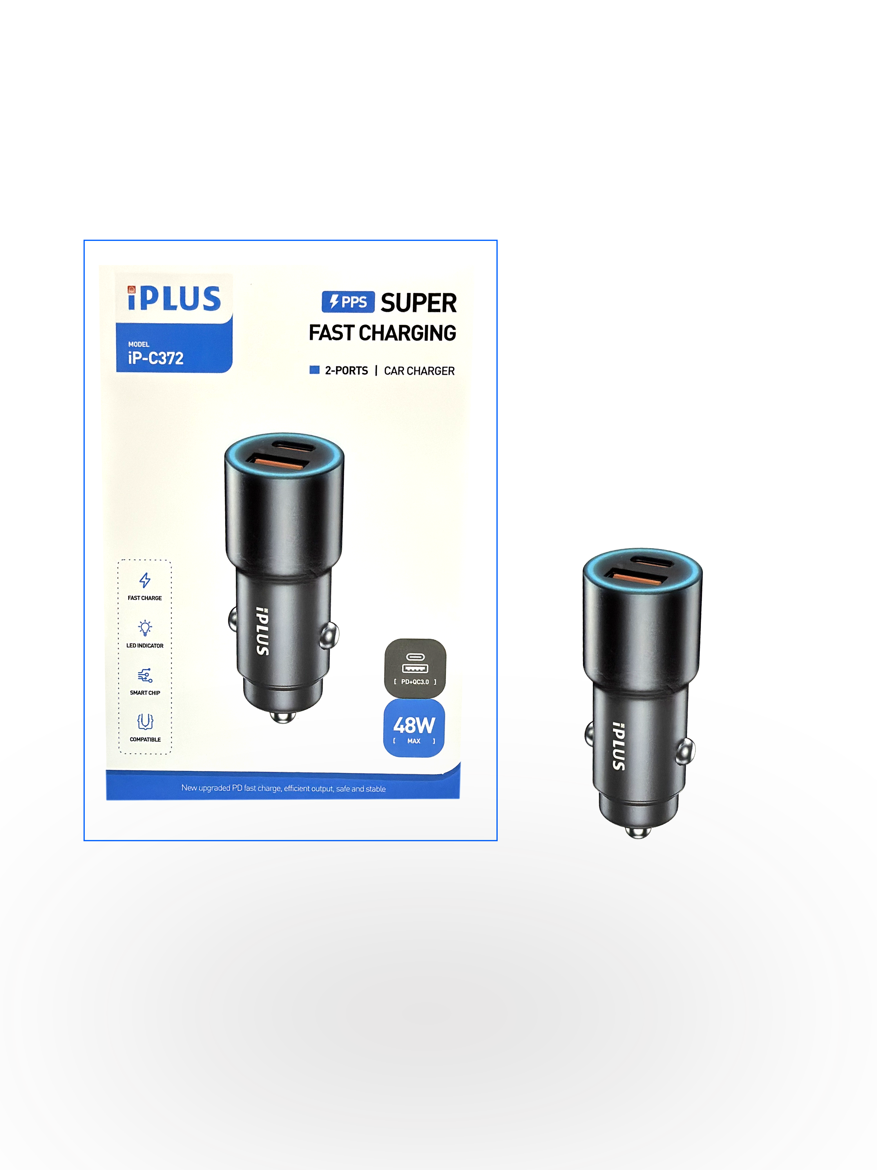 شاحن سيارة PD بقوة 48 واط iplus C372 