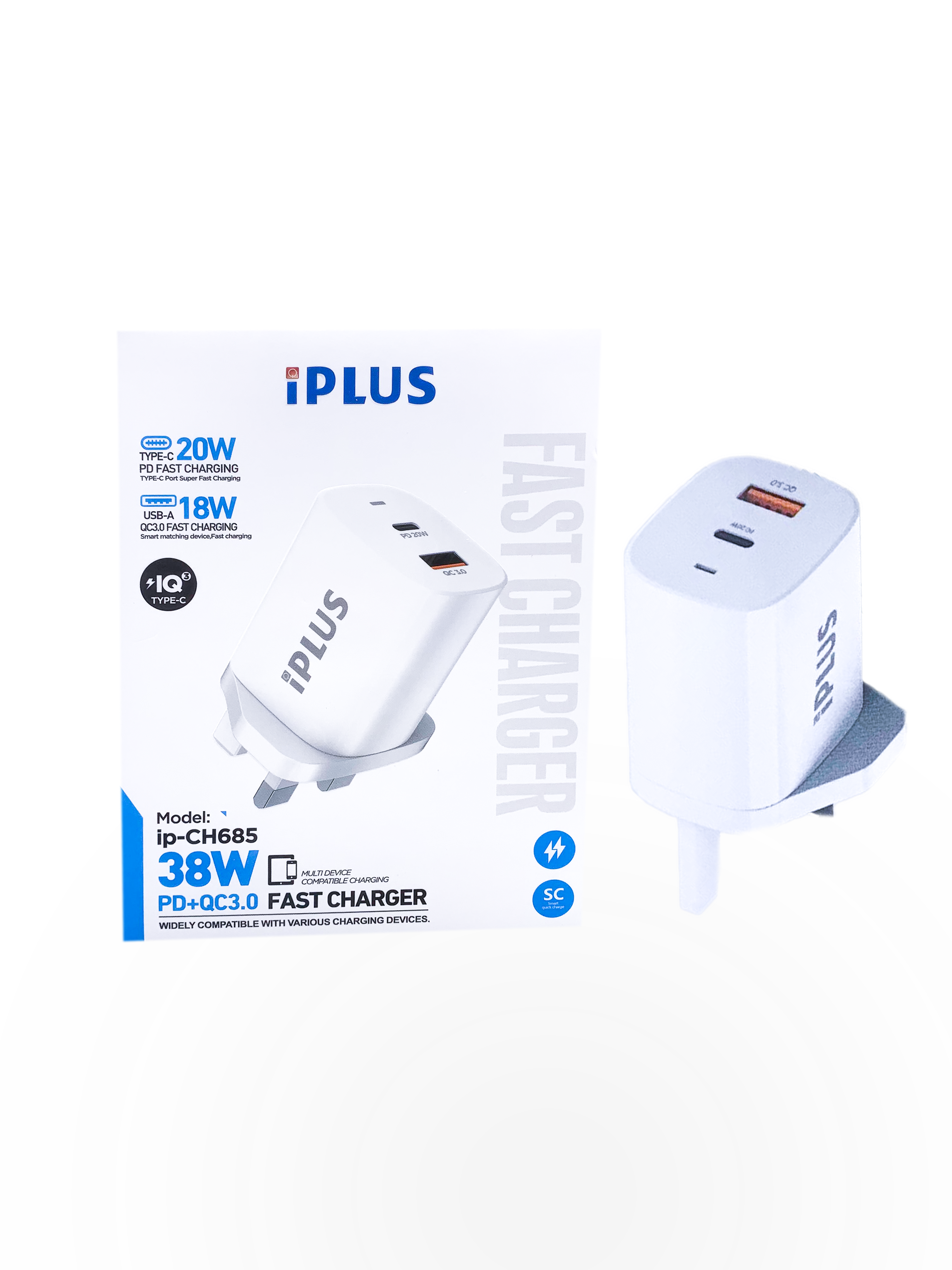  PD + USB 38 W شاحن جداري منفذين من اي بلاس 