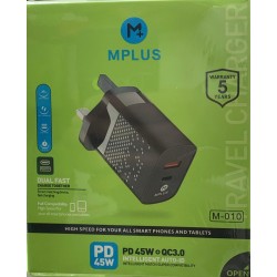 شاحن بيت مدخلين USB+PD من mPLUS